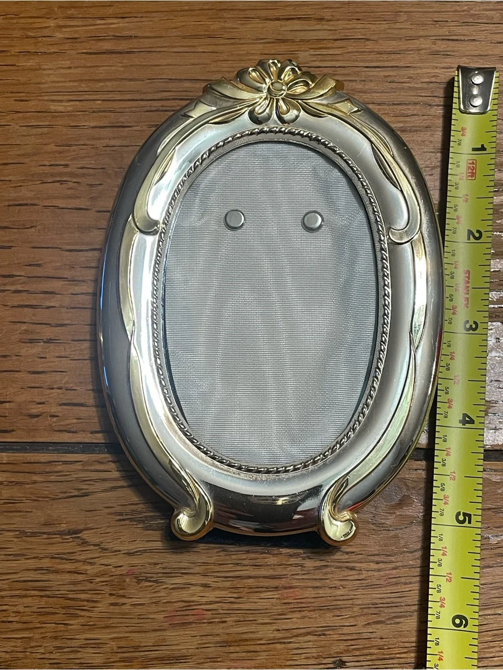 Ornate Oval Two-Tone Photo Frame - Gold & Silver